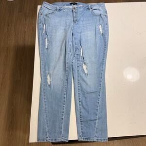 Blue plus size skinny jeans